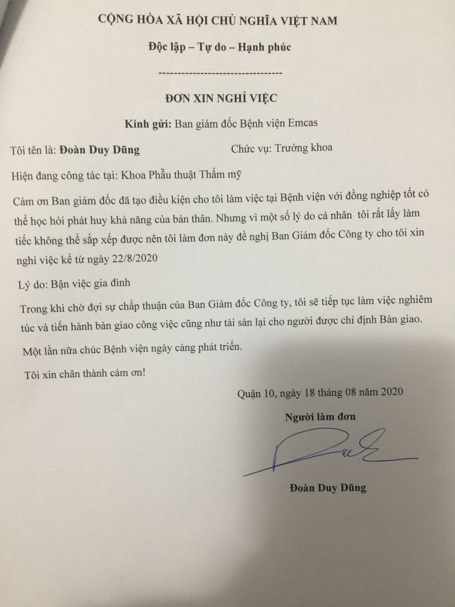 Thông Báo Về Việc Chấm Dứt Hợp Đồng Lao Động