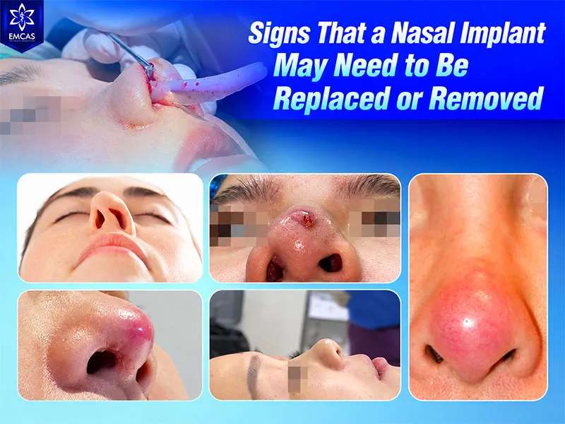 Signs that may indicate a need for revision rhinoplasty or nasal implant removal