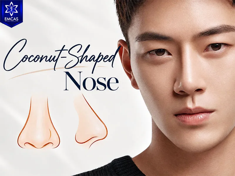 Straight well-proportioned male nose with a high bridge and rounded tip