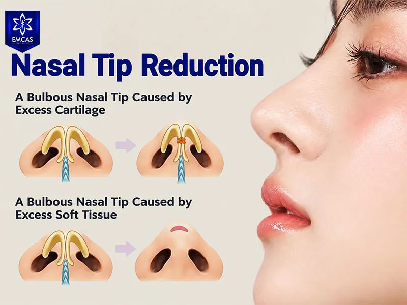 Nasal tip refinement at EMCAS follows four main stages