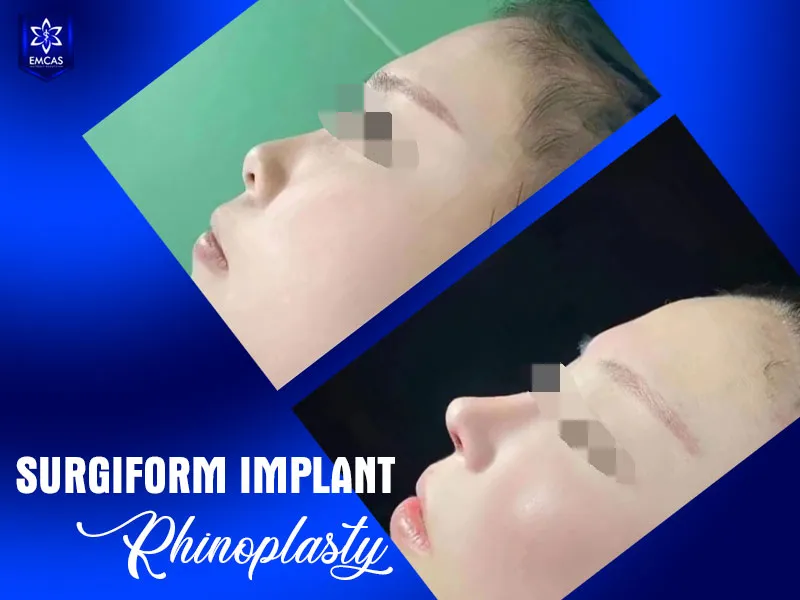 Rhinoplasty with a synthetic implant for nasal bridge augmentation