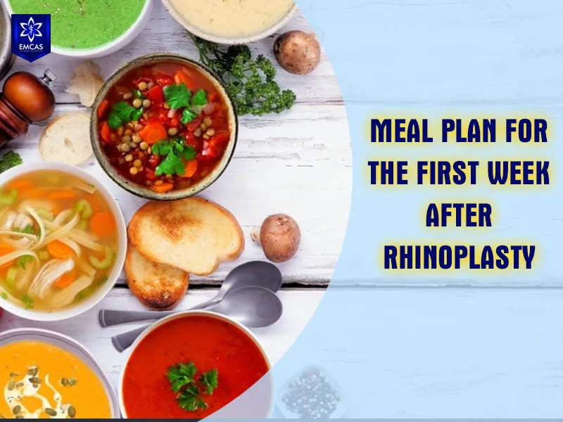 Example of a 7-day meal plan with soft and nutrient-rich foods after rhinoplasty