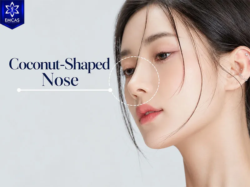 Straight high-bridge nose with a softly rounded nasal tip
