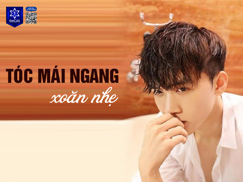 Tóc mái ngang xoăn nhẹ là một trong những kiểu tóc được nhiều nam giới ưa chuộng khi muốn che đi khuyết điểm về dáng mũi