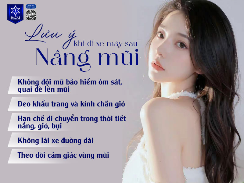 Bạn cần lưu ý một số điều khi đi xe máy nhằm đảm bảo mũi an toàn và tránh biến chứng.