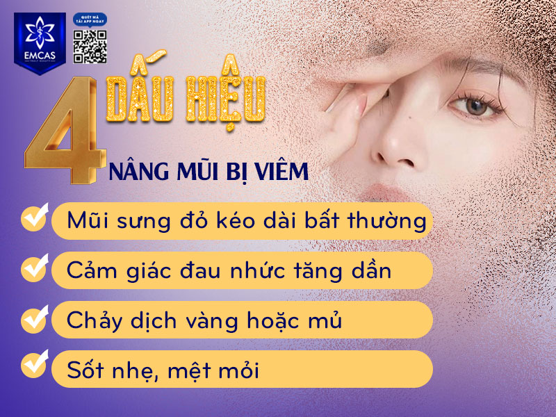 Tình trạng nâng mũi bị bầm mắt là những phản ứng tự nhiên, nhưng nếu đi kèm với đau nhức tăng dần, chảy dịch hoặc đỏ nóng bất thường thì rất có thể mũi đang bị viêm nhiễm.