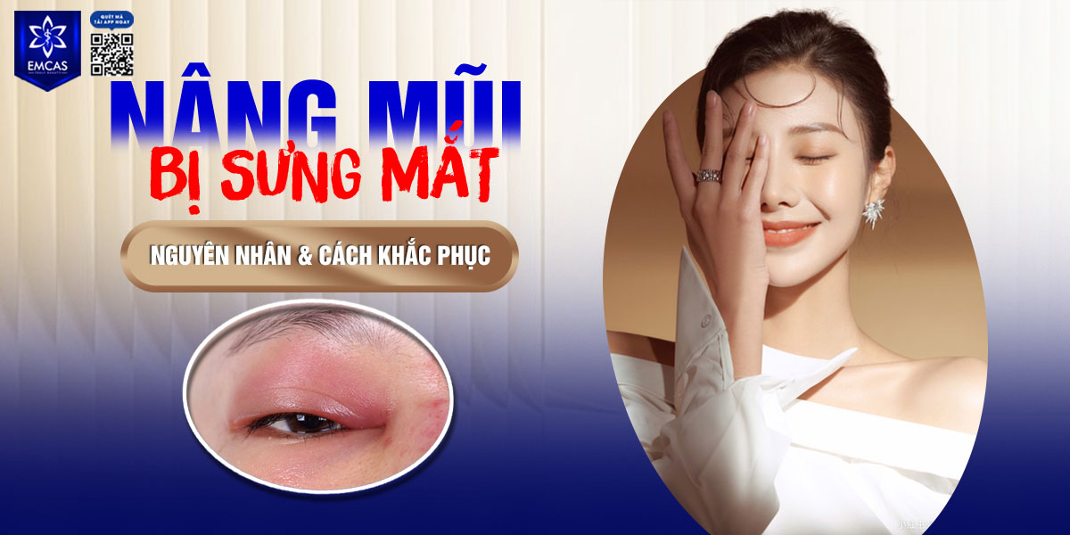 NÂNG MŨI BỊ SƯNG MẮT