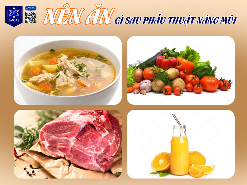 Sau phẫu thuật nâng mũi, bạn cần ưu tiên bổ sung những nhóm thực phẩm lành tính, hỗ trợ tái tạo mô mềm