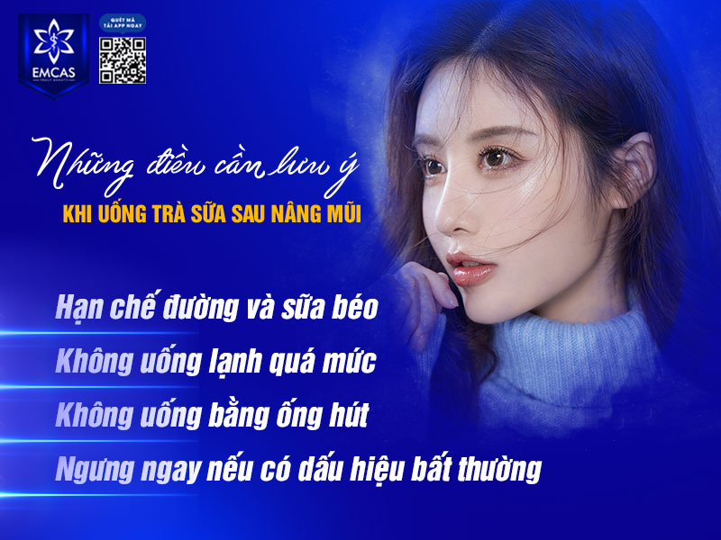 Dù đã qua giai đoạn hậu phẫu sớm, việc uống trà sữa sau nâng mũi vẫn cần cẩn trọng để tránh ảnh hưởng đến kết quả thẩm mỹ.