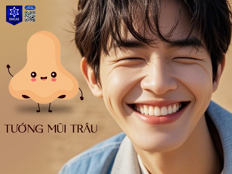 Tướng mũi trâu có đặc điểm sống mũi cao vừa phải, nhưng rắn chắc, đầu mũi to tròn, cánh mũi dày, đầy đặn