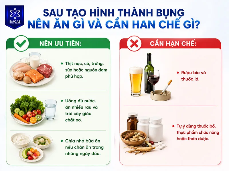 Hãy ưu tiên bữa ăn đủ năng lượng, protein, nước, rau quả và các vi chất cần thiết cho lành thương