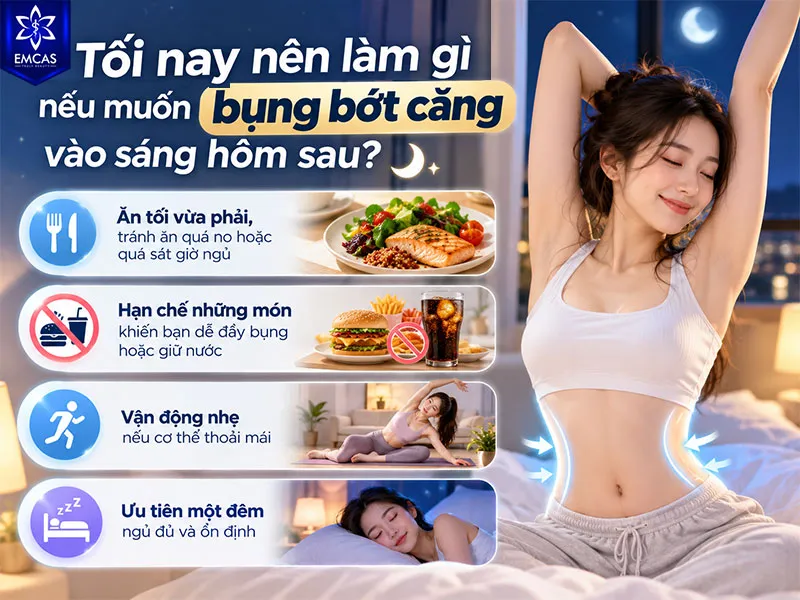 Nếu muốn bụng bớt căng và dễ chịu hơn vào sáng hôm sau, bạn nên ăn tối vừa phải, hạn chế những món dễ gây đầy bụng