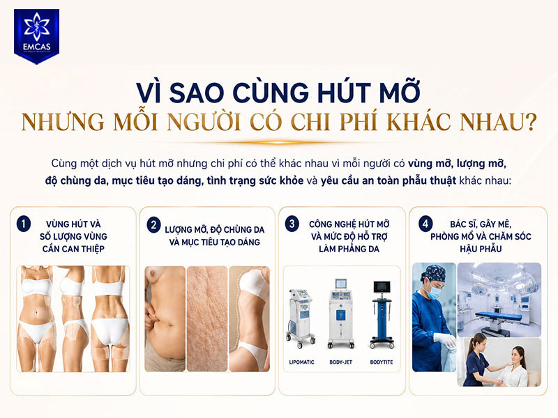 Cùng một dịch vụ hút mỡ nhưng chi phí có thể khác nhau