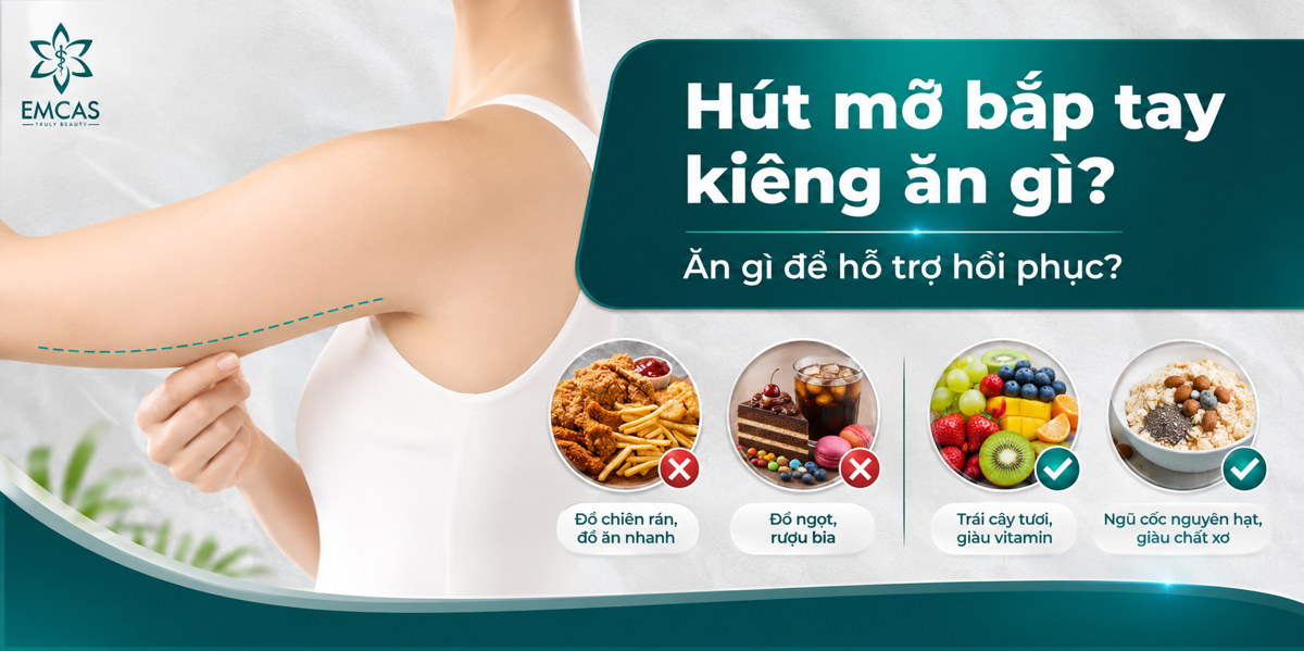 Hút mỡ bắp tay kiêng ăn gì? Nên ăn gì để hỗ trợ hồi phục?