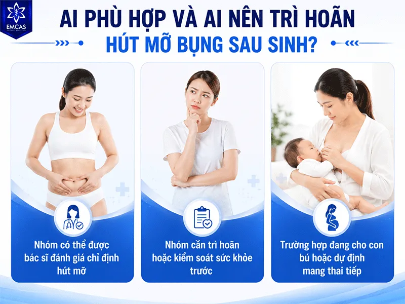 Khách hàng phù hợp với hút mỡ bụng sau sinh thường có mỡ dưới da khu trú