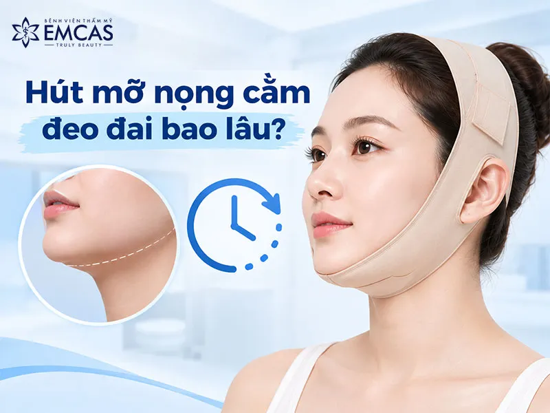 Sau hút mỡ nọng cằm, bạn cần đeo đai định hình gần như liên tục trong khoảng 1–2 tuần đầu