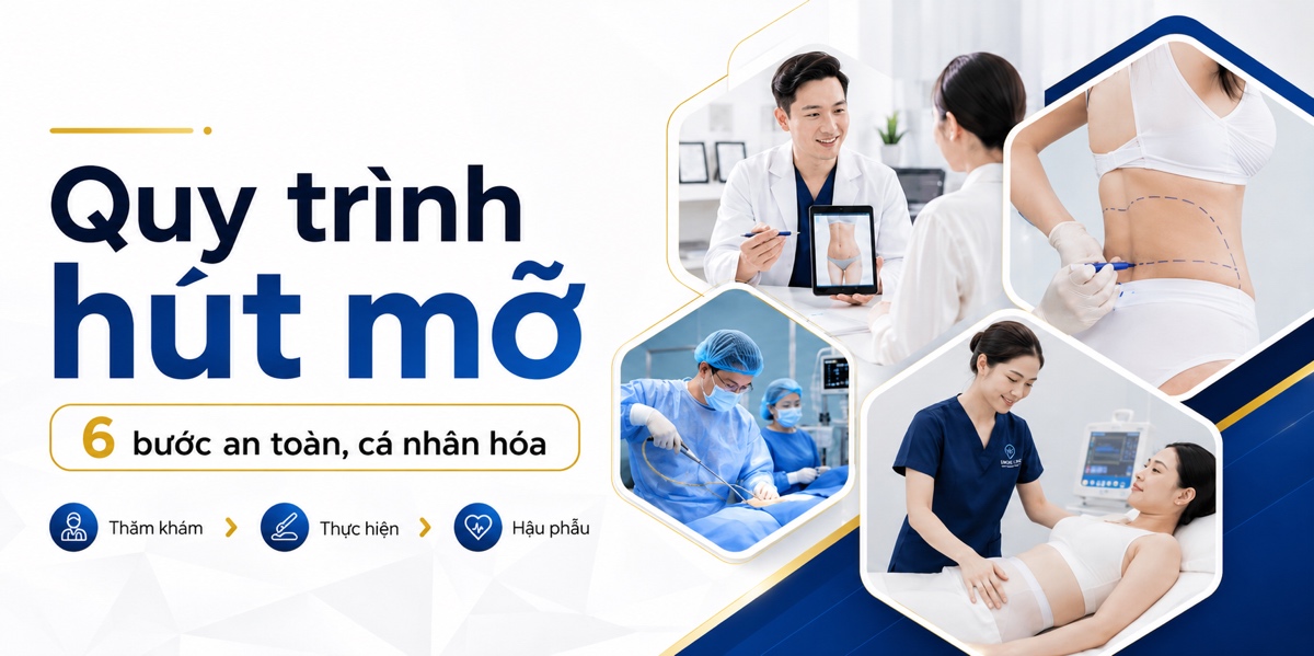 Quy trình hút mỡ an toàn, cá nhân hoá gồm mấy bước?