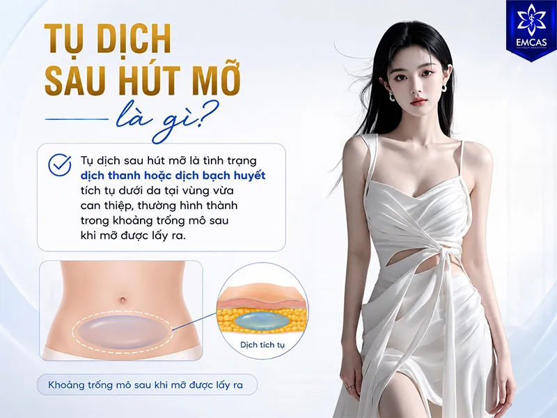 Tụ dịch sau hút mỡ là tình trạng dịch thanh hoặc dịch bạch huyết tích tụ dưới da tại vùng vừa can thiệp