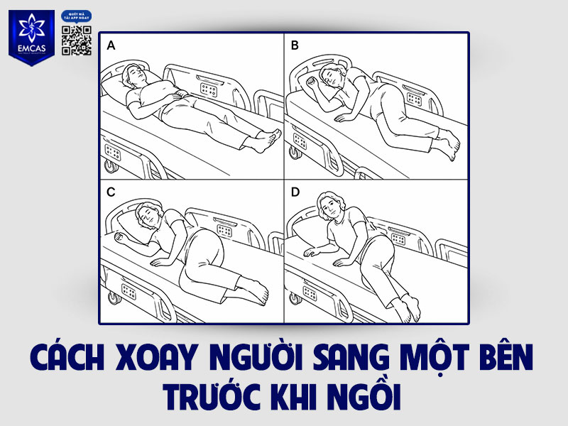 Thay vì ngồi dậy trực tiếp từ tư thế nằm ngửa, bạn nên bắt đầu bằng cách xoay người sang một bên để giảm áp lực lên vùng ngực.