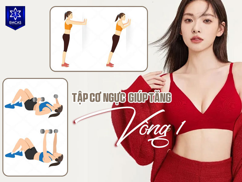 Tập cơ ngực là một trong những cách tăng vòng 1 sau sinh tại nhà có thể giúp vùng ngực, vai và lưng trên săn chắc hơn