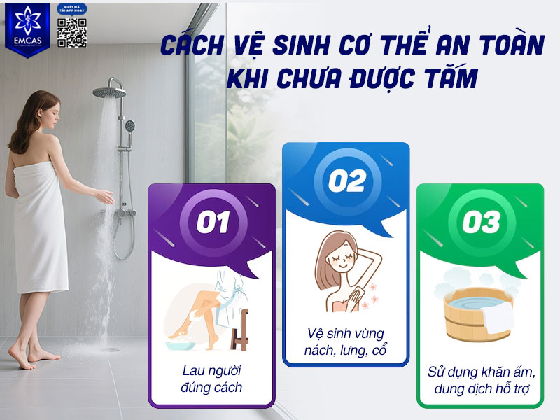 Trong giai đoạn chưa thể tắm sau nâng ngực, bạn vẫn cần giữ vệ sinh cơ thể để đảm bảo cơ thể luôn sạch sẽ mà không ảnh hưởng đến vết mổ.