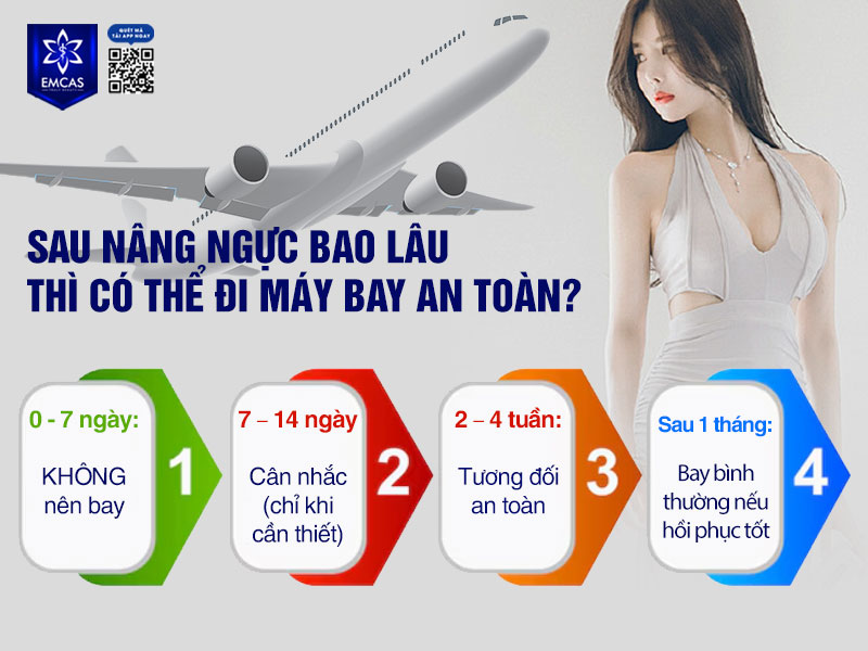 Sau nâng ngực, thời điểm đi máy bay an toàn thường rơi vào khoảng 2–4 tuần khi cơ thể đã dần ổn định