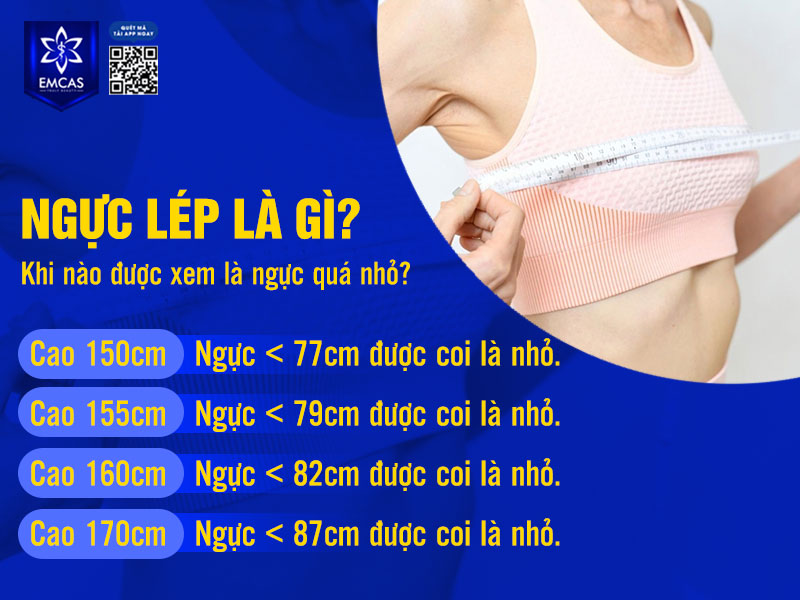 Ngực lép là tình trạng vòng 1 có kích thước nhỏ, ít mô mỡ, mô tuyến vú khiến bầu ngực không có độ nhô rõ rệt và kém đầy đặn so với tổng thể cơ thể.
