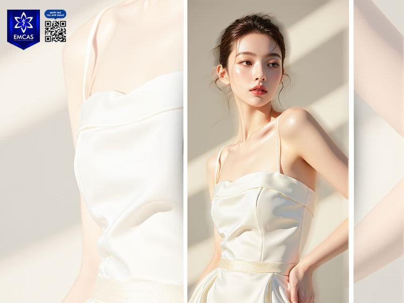 Dây áo quá mảnh và không có đệm hoặc form nâng đỡ sẽ khiến vòng 1 trông nhỏ hơn thực tế.