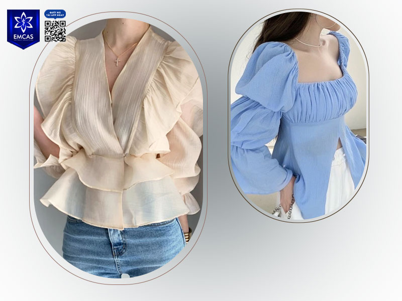 Họa tiết lớn hoặc nổi bật ở phần ngực giúp đánh lừa thị giác, tạo cảm giác vòng 1 đầy hơn.
