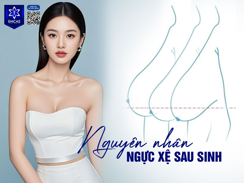 Ngực xệ sau sinh chủ yếu do sự thay đổi nội tiết, giãn da và mô tuyến vú trong thai kỳ và giai đoạn cho con bú.