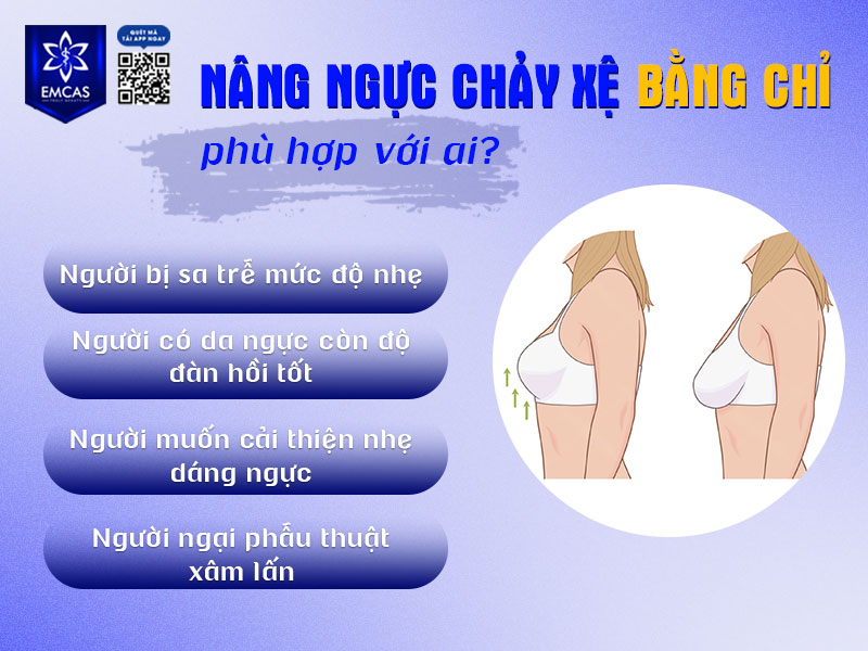 Những khách hàng muốn hạn chế sẹo mổ, thời gian nghỉ dưỡng ngắn hoặc chưa sẵn sàng phẫu thuật có thể cân nhắc treo ngực sa trễ bằng chỉ như một giải pháp cải thiện tạm thời.