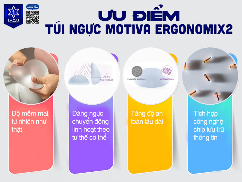 Túi Ergonomix 2 được đánh giá cao nhờ độ mềm mại, tự nhiên và an toàn cao, mang đến dáng ngực linh hoạt theo chuyển động của cơ thể