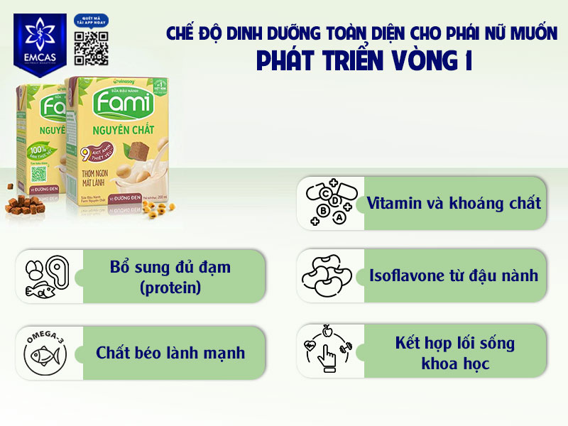 Một chế độ dinh dưỡng khoa học để giúp cơ thể sản sinh hormone cần thiết, nuôi dưỡng mô mỡ và mô tuyến ngực hiệu quả hơn.