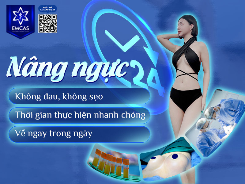Nâng ngực 24h ứng dụng kỹ thuật nâng ngực Femtech tiên tiến, sử dụng chất liệu phù hợp với mô tuyến vú để định hình vòng 1 tự nhiên